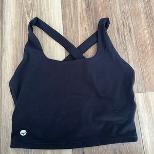 Senita Athletics Black Crossback Sports Bra Tank